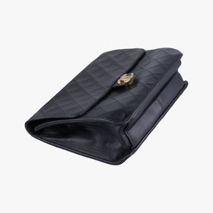 Pre-owned Chanel Matelasse 25 Push Lock Chain Black lambskin A03570 shoulderbag | stylenewstar