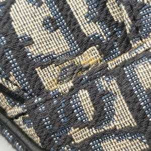 Pre-owned Christian Dior saddle Gray×Navy×Black Jacquard×Leather bum bag/waist bag | stylenewstar