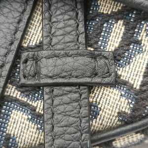 Pre-owned Christian Dior saddle Gray×Navy×Black Jacquard×Leather bum bag/waist bag | stylenewstar