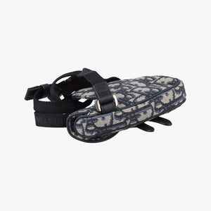 Pre-owned Christian Dior saddle Gray×Navy×Black Jacquard×Leather bum bag/waist bag | stylenewstar