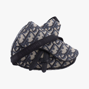 Vintage Christian Dior saddle Navy×Gray Jacquard bum bag/waist bag | stylenewstar
