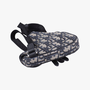 Vintage Christian Dior saddle Navy×Gray Jacquard bum bag/waist bag | stylenewstar