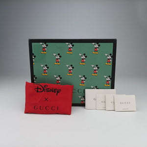 Pre-owned Gucci Mickey Mouse Disney collaboration Brown PVC coated canvas×Leather 602536 shoulderbag | stylenewstar