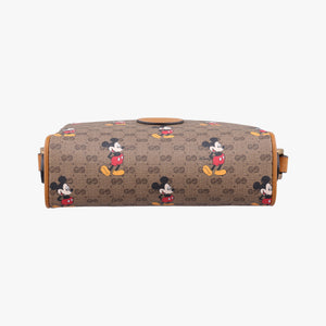 Pre-owned Gucci Mickey Mouse Disney collaboration Brown PVC coated canvas×Leather 602536 shoulderbag | stylenewstar