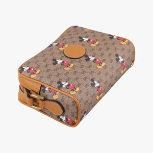 Pre-owned Gucci Mickey Mouse Disney collaboration Brown PVC coated canvas×Leather 602536 shoulderbag | stylenewstar