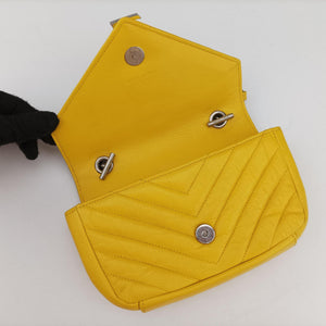 Pre-owned Yves Saint Laurent Baby Chai Yellow Leather 399289 shoulderbag | stylenewstar