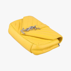 Pre-owned Yves Saint Laurent Baby Chai Yellow Leather 399289 shoulderbag | stylenewstar