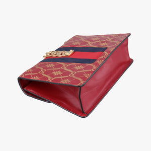 Pre-owned Gucci Sylvie red×Multicolour Leather 524405 shoulderbag | stylenewstar