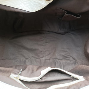 Pre-owned Gucci Charlotte Hobo Brown×White Leather×canvas 203504 handbag | stylenewstar