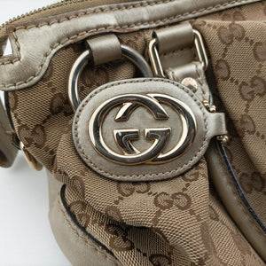Secondhand Gucci Sukey White×Brown Leather×canvas 247902 shoulderbag | stylenewstar