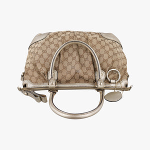 Secondhand Gucci Sukey White×Brown Leather×canvas 247902 shoulderbag | stylenewstar