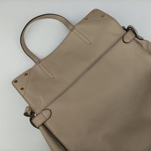 Pre-owned Fendi Flip Beige×Pink×Brown Leather×Suede 8BT303 shoulderbag | stylenewstar