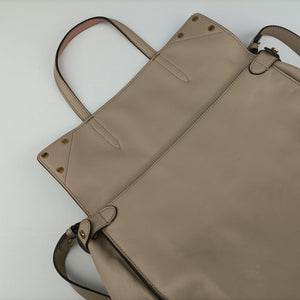 Pre-owned Fendi Flip Beige×Pink×Brown Leather×Suede 8BT303 shoulderbag | stylenewstar