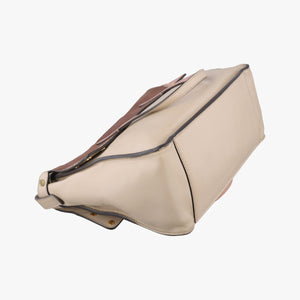 Pre-owned Fendi Flip Beige×Pink×Brown Leather×Suede 8BT303 shoulderbag | stylenewstar