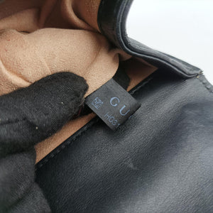 Pre-owned Gucci Padlock beige×black PVC coated canvas×Leather 409487 shoulderbag | stylenewstar