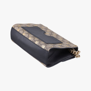 Pre-owned Gucci Padlock beige×black PVC coated canvas×Leather 409487 shoulderbag | stylenewstar