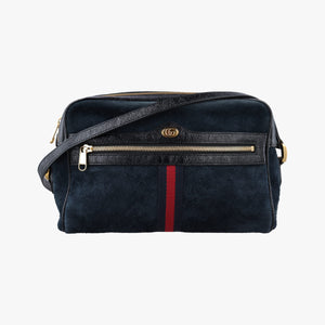 Secondhand Gucci Ophidia Navy×black Suede×leather 517080 shoulderbag | stylenewstar