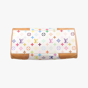 Pre-owned Louis Vuitton CLAUDIA white Monogram Multicolor M40193 handbag | stylenewstar