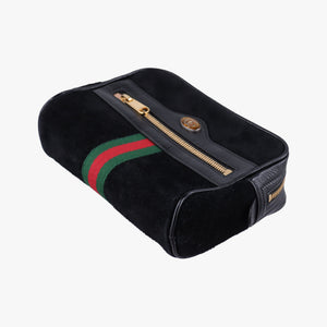Pre-owned Gucci Ophidia Black Suede×leather 517076 shoulderbag | stylenewstar