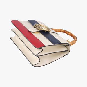 Secondhand Gucci Dionysus bamboo White×navy×red Leather 448075 shoulderbag | stylenewstar
