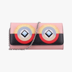 Pre-owned Fendi Monster Eyes Continental Multicolour Leather 8M0365 shoulderbag | stylenewstar