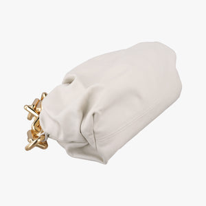 Vintage Bottega Veneta THE Chain Pouch White lambskin shoulderbag | stylenewstar