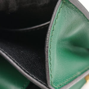 Pre-owned Prada Cahier Green×black Leather 1BD045 shoulderbag | stylenewstar