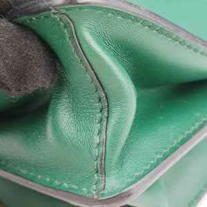Pre-owned Prada Cahier Green×black Leather 1BD045 shoulderbag | stylenewstar