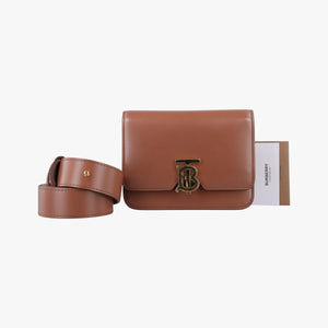 Pre-owned Burberry TB structured Brown Leather bum bag/waist bag | stylenewstar