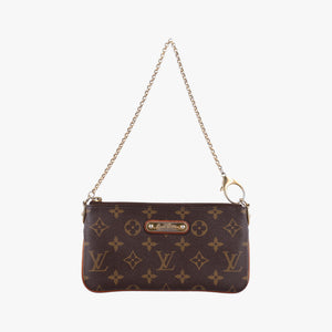 Pre-owned Louis Vuitton Pochette Mila MM brown Monogram Canvas M60094 shoulderbag | stylenewstar