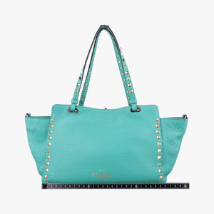 Vintage Valentino Rockstud BlueGreen Leather shoulderbag | stylenewstar