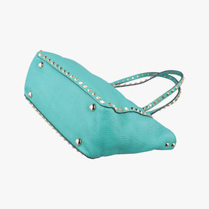 Vintage Valentino Rockstud BlueGreen Leather shoulderbag | stylenewstar