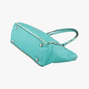 Vintage Valentino Rockstud BlueGreen Leather shoulderbag | stylenewstar