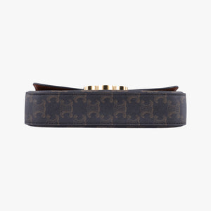 Pre-owned Celine Claude Triomphe Brown PVC coated canvas shoulderbag | stylenewstar