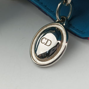 Pre-owned Christian Dior Lady Dior Navy×Pink×Light Blue lambskin shoulderbag | stylenewstar