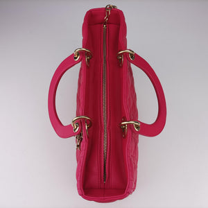 Pre-owned Christian Dior Lady Dior Rose lambskin shoulderbag | stylenewstar