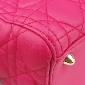Pre-owned Christian Dior Lady Dior Rose lambskin shoulderbag | stylenewstar