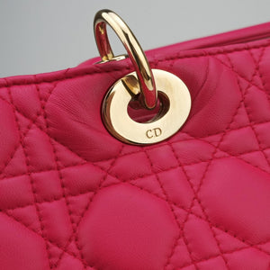 Pre-owned Christian Dior Lady Dior Rose lambskin shoulderbag | stylenewstar