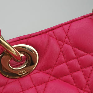 Pre-owned Christian Dior Lady Dior Rose lambskin shoulderbag | stylenewstar