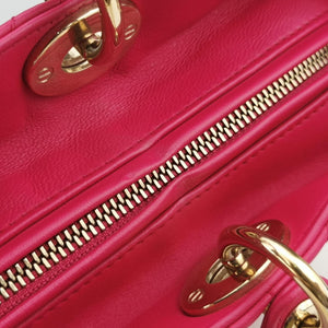 Pre-owned Christian Dior Lady Dior Rose lambskin shoulderbag | stylenewstar