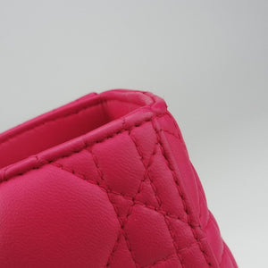 Pre-owned Christian Dior Lady Dior Rose lambskin shoulderbag | stylenewstar