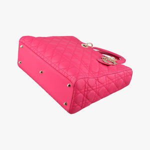 Pre-owned Christian Dior Lady Dior Rose lambskin shoulderbag | stylenewstar