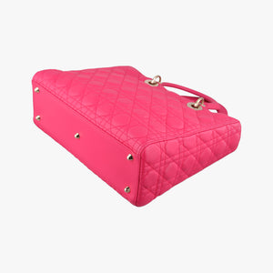 Pre-owned Christian Dior Lady Dior Rose lambskin shoulderbag | stylenewstar