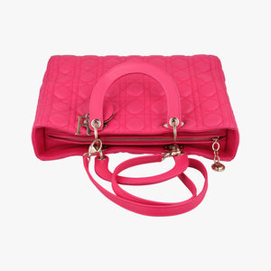 Pre-owned Christian Dior Lady Dior Rose lambskin shoulderbag | stylenewstar
