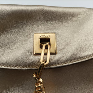 Pre-owned Gucci Jackie Gold Leather 001.41 shoulderbag | stylenewstar