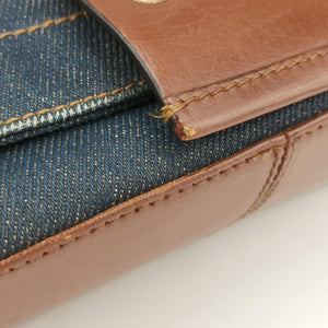 Pre-owned Christian Dior Street Chic Brown×blue canvasxleather shoulderbag | stylenewstar