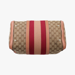 Pre-owned Gucci Sherry Line Beige×red×orange Canvas×Leather 247205 shoulderbag | stylenewstar