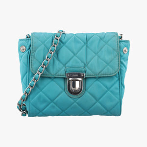 Pre-owned Prada Tessuto Nylon Quilted Impuntu Flap Blue nylon shoulderbag | stylenewstar
