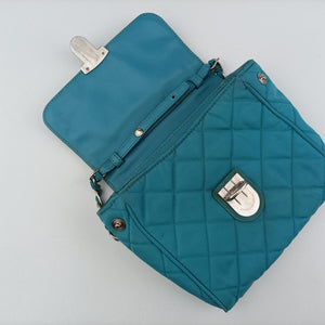 Pre-owned Prada Tessuto Nylon Quilted Impuntu Flap Blue nylon shoulderbag | stylenewstar