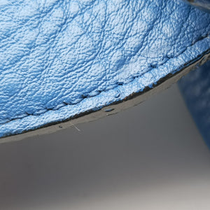 Pre-owned Prada Vitello Daino Sound Flap Top Handle Blue Leather BR5034 shoulderbag | stylenewstar